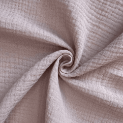 Ткань Муслин Жатый, цвет Пыльно-Розовый (на отрез)  в Ачинске