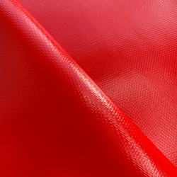Ткань ПВХ 600 гр/м2 плотная, Красный (Ширина 150см), на отрез  в Ачинске
