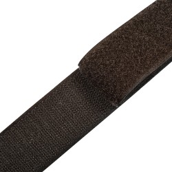 Контактная лента 40мм (38мм) цвет Тёмно-Коричневый (велькро-липучка, на отрез)  в Ачинске