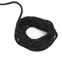 Шнур для одежды тип 2,  Чёрный (плетено-вязаный/полиэфир)  в Ачинске