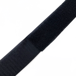 Контактная лента 40мм (38мм) цвет Черный (велькро-липучка, на отрез)  в Ачинске